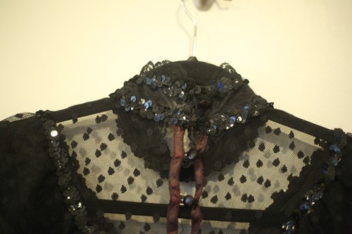 Vintage 1970's Gunne Sax Women's 7 Edwardian Victorian Style Dress Black Mesh - Picture 10 of 17