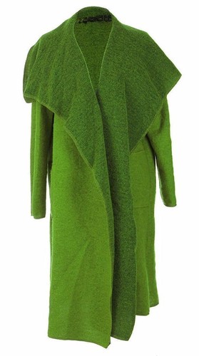 Neu ITALIENISCHER GEKOCHTER WOLLMISCHMANTEL LAGENLOOK Wasserfall Tasche Staubmantel 16-26 - Bild 3 von 14
