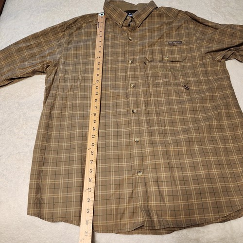 Columbia PHG Tan Plaid Vented Roll Tab Hunting Button Down LS Shirt Mens Size XL - Picture 14 of 17