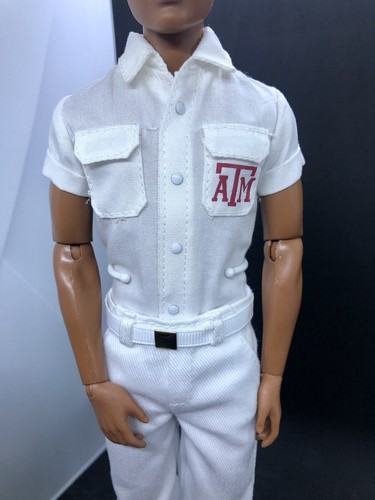 Texas A&M University Barbie Basics Ken Doll Yell Cheer Leader African American - Picture 9 of 19