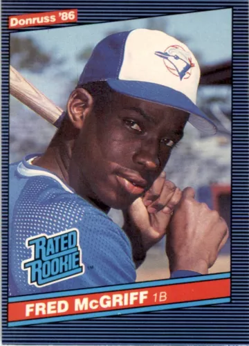 1986 Donruss #28 Fred McGriff RC Toronto Blue Jays