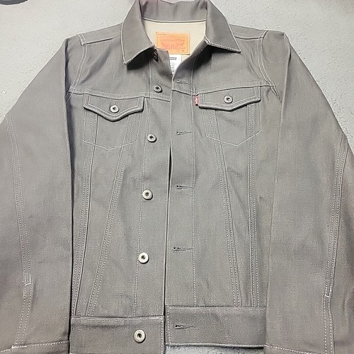 NEW Levis Strauss Co Trucker Jacket Extra Large 13-15YRS Gray Button Up Pockets - Picture 2 of 11