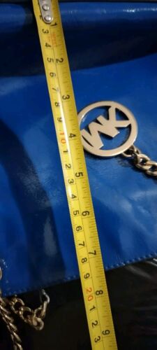 Michael Kors Women's Royal Blue Patent handbag/tote Purse. Gold accents. Pretty - Picture 12 of 14