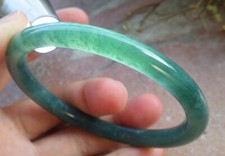 Certified Icy blue water Green A JADE Jadeite Circle Bangle Bracelet 58mm 604697