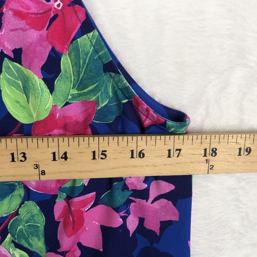 TOMMY BAHAMA Spa Dress Swim Beach Coverup Sz S Blue Floral Pockets Tassel Tie - Picture 7 of 9