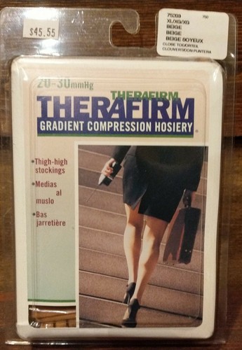 Therafirm 20-30 mmHg Thigh High, CT, Beige Compression Stockings Size XL NEW - Picture 1 of 8