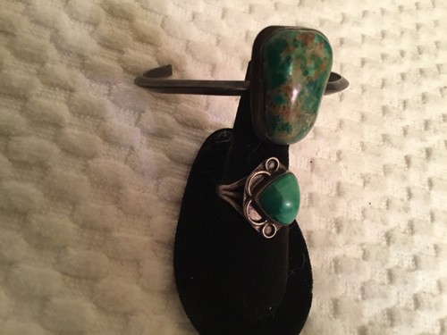 LOTTO GIOIELLI NATIVI AMERICANI ARGENTO BRACCIALE ANELLO - Foto 12 di 24