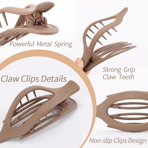French Concord Curved Hair Clips, 3Pcs French Concord Hair Clips Curved Claw ... - Picture 3 of 12