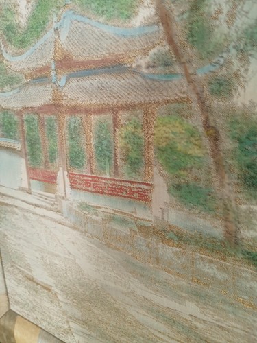 25×15 Japanese antique silk woven picture - Picture 14 of 19