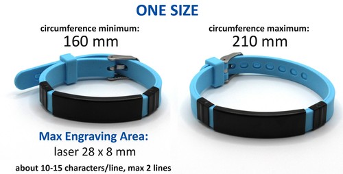 Personalised Silicone Wristbands Medical Bracelet Blood Event ICE Emergency - Picture 3 of 58