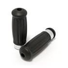Old School Vintage Retro Black Rubber 1" Grips fit Harley Electronic Throttle