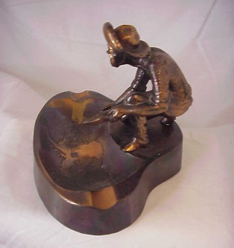 Alaska Copper Gold Nugget Panning Ashtray Prospector Miner Souvnier - Picture 3 of 5