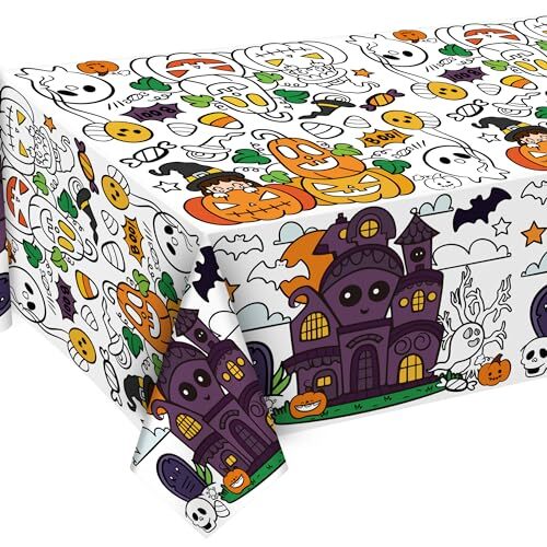 Paper Coloring Tablecloth - Party Decorations | Backdrop for Indoor Halloween - Bild 1 von 6