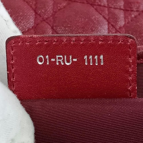 Christian Dior Panarea Cannage Tote Bag Nylon x Leather Bordeaux From Japan - Picture 5 of 19