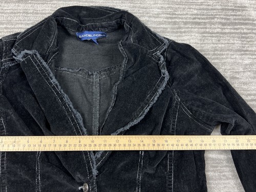 Bandolino Blu Jacket Womens Large Black Corduroy 3 Button Cotton Blend - Picture 4 of 12