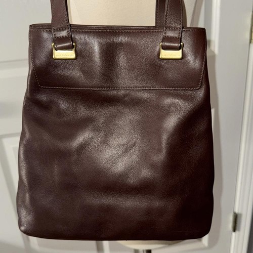 Liz Claiborne Classic Brown Leather Tote Bag - Picture 2 of 15