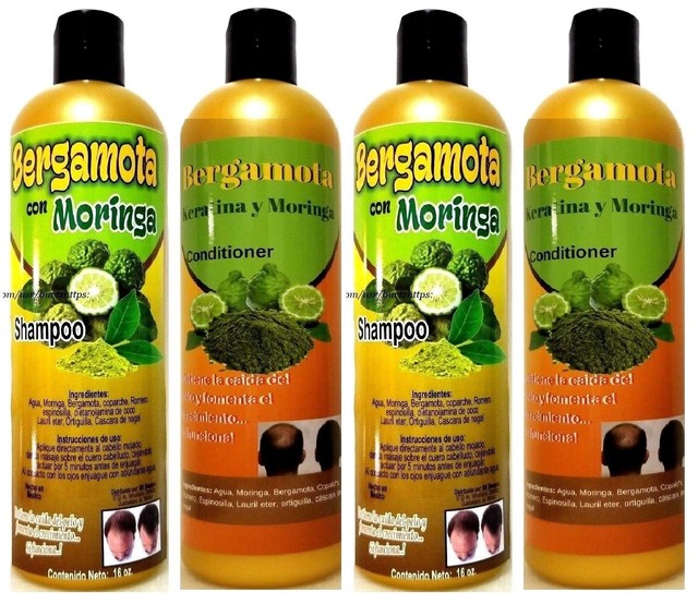 Bergamot & Moringa Oil 2 Shampoo & 2 Conditioner De Bergamota Aceite De