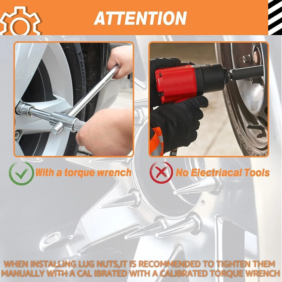 24pcs M14X1.5 SPIKE LUG NUT W/ KEY For Chevrolet Silverado 1500 1999-2022 - Image 4 of 4