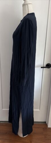 Women’s Vince Midnight Navy Silk Maxi Shirt Dress Size 4 - Picture 3 of 8