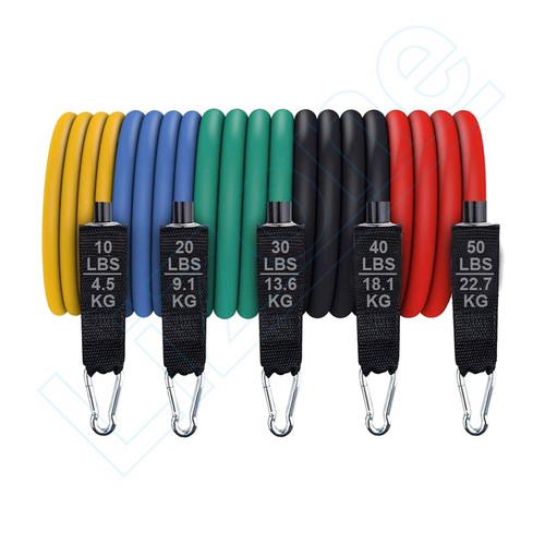 JUEGO DE 5 BANDAS DE RESISTENCIA EJERCICIO 100 LIBRAS YOGA PILATES ENTRENAMIENTO FITNESS - Imagen 3 de 5
