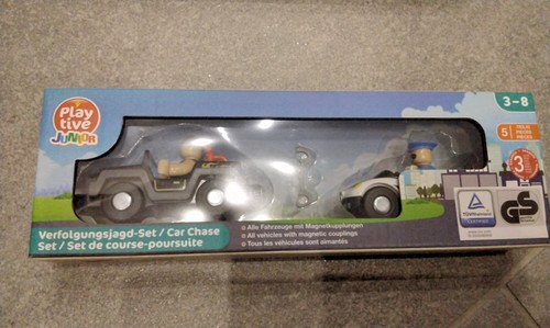 Holz Eisenbahn Straßen Set Autos Feuerwehr Play Tive Baufahrzeuge - Bild 7 von 22
