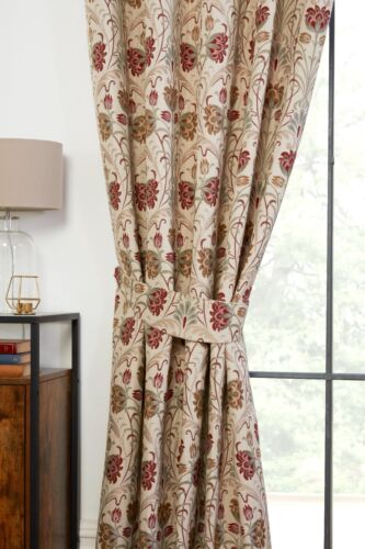 Par de cortinas plisadas a lápiz de 3" forradas florales listas para usar Sundour Aylesbury naturales - Imagen 4 de 40