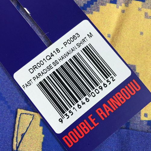 Double Rainbow Shirt Mens Medium Button Up Party Cocktail Fast Hawaiian Camp n47 - Picture 4 of 13