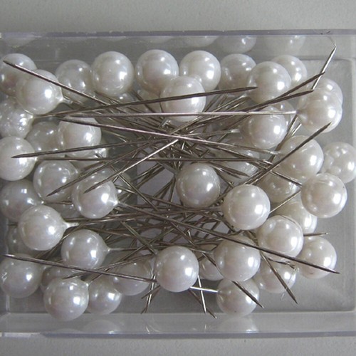 Perlennadeln Rosennadeln 50x Dekopin Stecknadeln Hochzeit Perlen DIY Weiß 10mm
