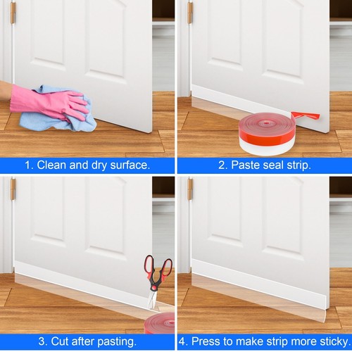 ToLanbbt Weather Stripping Silicone Door Seal Strip 2 in x 20 ft Door Draft S... - Picture 6 of 7