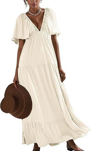 Kikibell Graduation Dress Tiered Dresses Cocktail Dresses for Women, Beige, XL - Picture 5 of 8