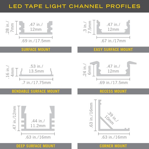 LED Tape Light Mounting Channel - Picture 6 of 26