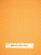 Dear Stella Designs Basketweave Creamy Orange Motifs Stella-2 Cotton Fabric YARD