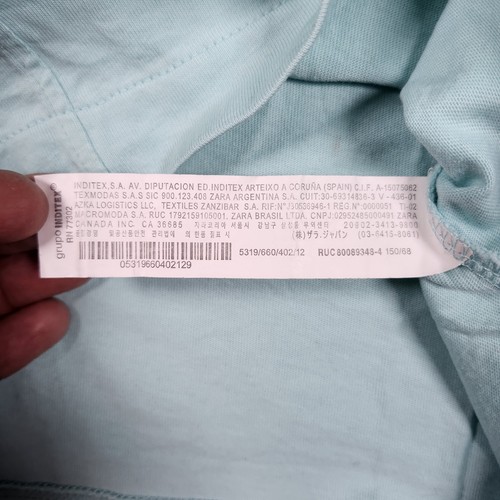 Zara Boys Kids Teal T Shirt Short Sleeve Cotton Crew Neck Sporty Size 11-12 - Picture 5 of 9