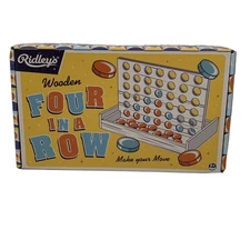 Four in a Row Wooden Checkers Game Fun Family Game Night Ridley's Retro