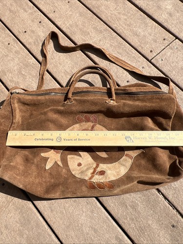 Vintage 1970’s 100% LEATHER CHELVIC Purse Duffle Bag Pieces Fish Astrology - Bild 14 von 17