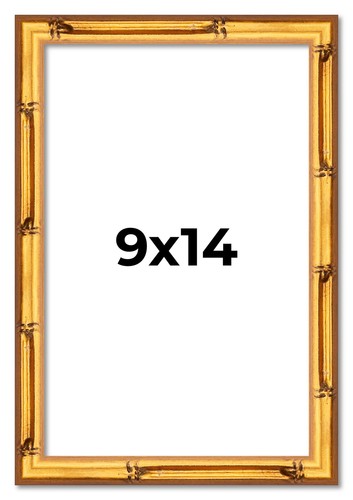 9x14 Frame Gold Bamboo Picture Frame Modern Photo Frame UV Acrylic, Acid Free