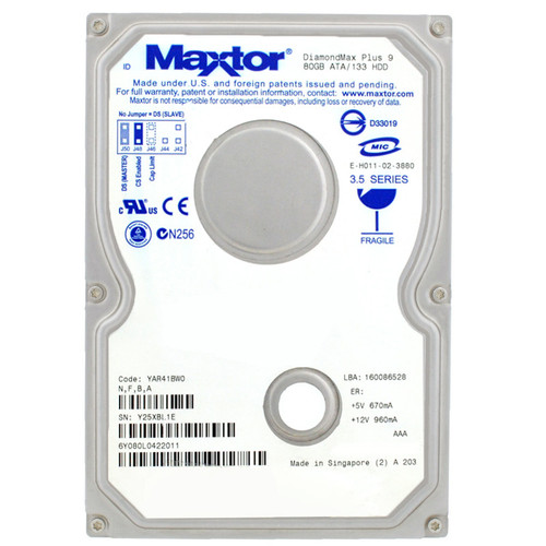 Disco Rigido MAXTOR 160GB 8MB ATA IDE 7200RPM 3,5'' Pollici YAR41BW0 6Y160P - Bild 1 von 5