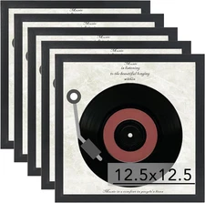 Vinyl Frame Record Frames for the Wall Display Album Covers, Wood 12.5X12.5 Fram