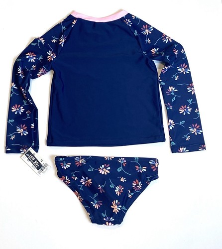 Osh Kosh Girls 2 Piece Swim Suit Sze 4T Blue Long Sleeve Shirt Bottom UPF 50 NWT - Picture 4 of 9