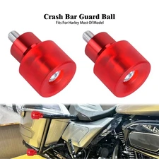 Crash Bar End Wheels M12 Red Engine Guard Protector For Harley Touring 09-24