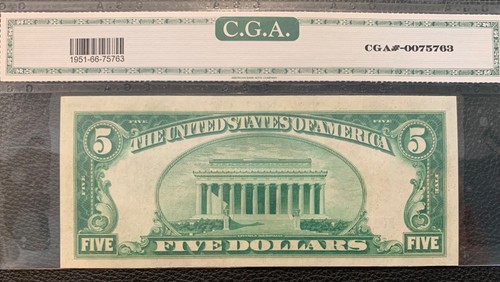 $5 1928 A Federal Reserve Note New York Fr#1951-B Uncirculated S/N B31622126A - Picture 2 of 7