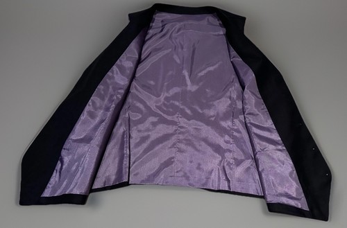 Bespoke Craig’s Limited Merino Wool Gray Purple Windowpane 3 Pc Vest Suit 46 L - Picture 18 of 18