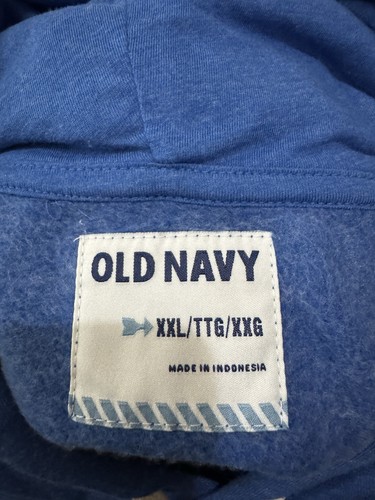 Old Navy Hoodie Pullover Sweatshirt Herren Gr. 2XL Blau Neu mit Etikett - Bild 6 von 6
