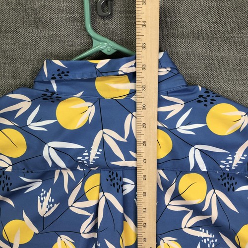 International Report Shirt Mens Extra Large Blue Lemon Print Button Front Casual - Picture 6 of 8