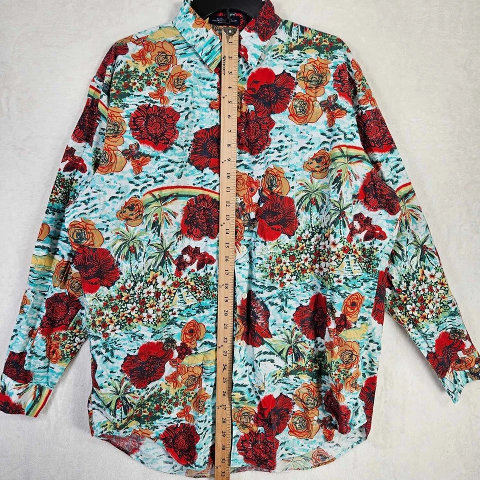 Camisa Daniel Cremieux Para Hombre Grande Estampado Floral Abotonada Ajuste A Medida Manga Larga Foto 4 de 4