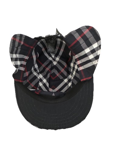 Burberry x Gosha Rubchinskiy Duckbill Cap M Navy Check Aerodynamic Hat Italy NEW - Picture 7 of 14