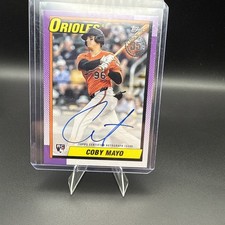 2025 Series 1 1990 Topps Baseball Coby Mayo RC On Card Auto Baltimore Orioles