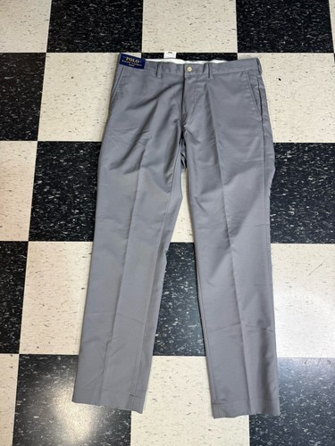 Polo Ralph Lauren Pants Mens 34x32 Gray Slim Fit Performance Flat Front Modern - Picture 2 of 7