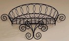Antique Metal Garden Shelf Wall Hanging Basket Dark Green Round  Planter