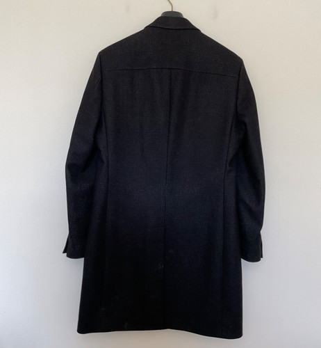 Abrigo John Varvatos Star EE. UU. Mezcla de Lana Guisante Para Hombres 40 Negro Gris Premium A Medida - Imagen 3 de 14
